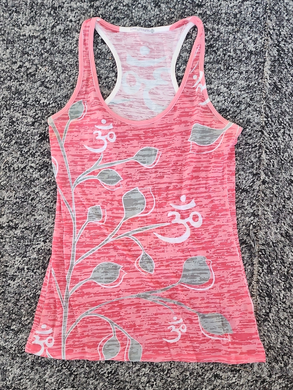 Love +Violets Rose Colored Racerback "Om"  Tank Top
